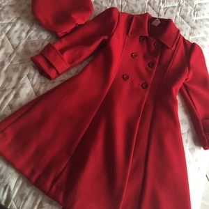 ❤️NATALY wool red coat size 4 girls GUC ❤️